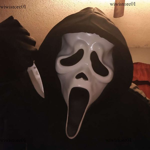 Halloween Cosplay Horror, Funny, Screaming, Ghost Face Mask, Scary Head Cover, Adult Dance Props, Latex NPC Play 9De