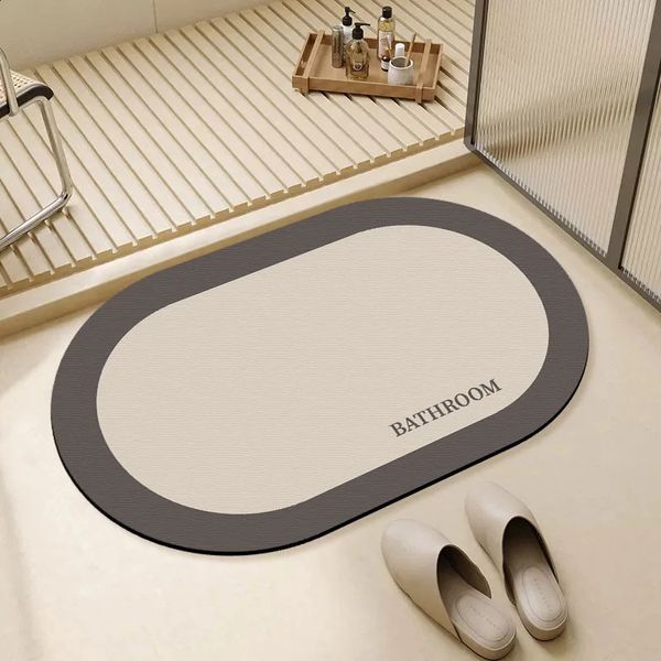 Toilet floor mat Bathroom non-slip absorbent toilet door toilet diatom mud quick drying mat carpet 241223