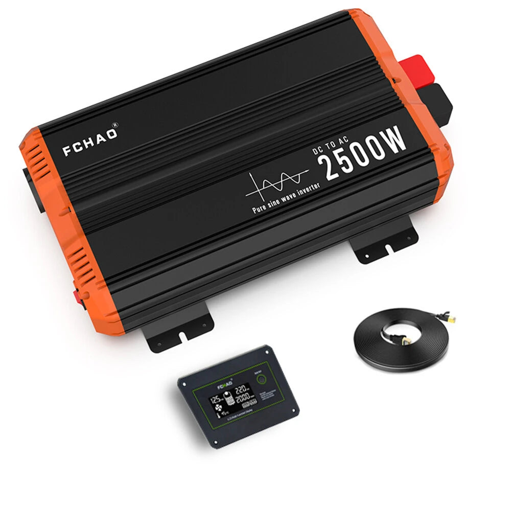 [EU Direct] FCHAO 2500W 24V To 220V 230V Pure Sine Wave Inverter with LCD External Display Switch Auto Accessories Power