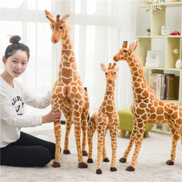 60-80-100CM Giant Real Life Giraffe Plush Toys High Quality Stuffed Animals Dolls Soft Kids Children Baby Birthday Gift Room Decor