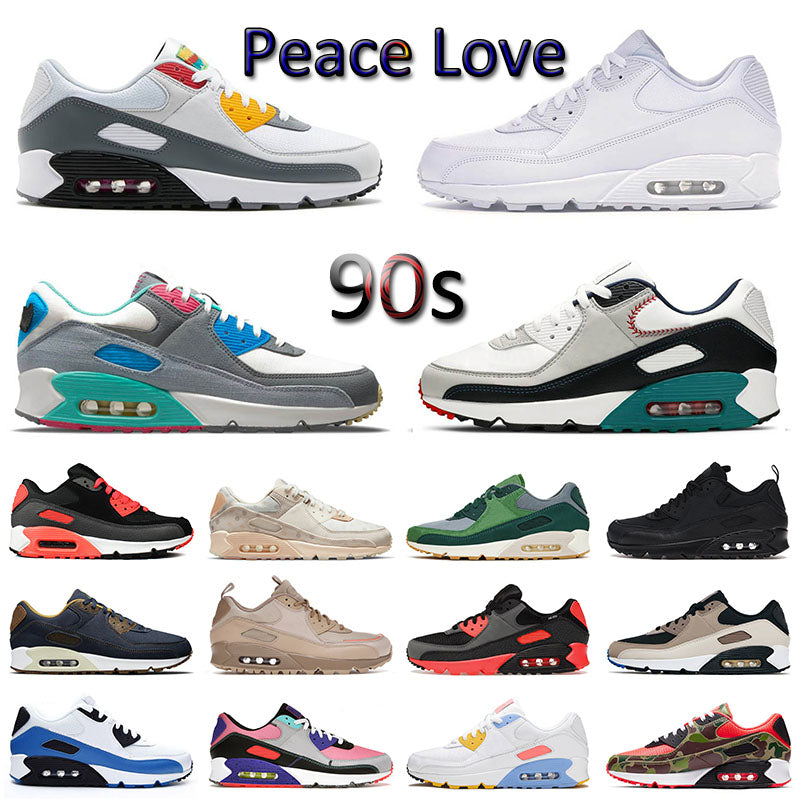 Classic 90 90s Mens Womens Running Shoes Triple Black UNC cool grey Griffey Swingman Infrared White Polka Dot Bacon Trainers Designer Sports Sneaker