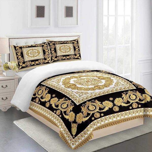 Bedding sets Home&gt;Products&gt;3D Golden Baroque Chain Lion Bed Set&gt;Luxury Down Duvet Cover&gt;Home Textile Comfort Cover T240829