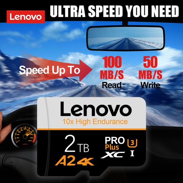 Lenovo 2TB SD Memory Card 128GB 1TB Micro TF SD Card Class 10 4K 256GB SD-TF Flash Memory Card 512GB For Drones Phones Free Gift