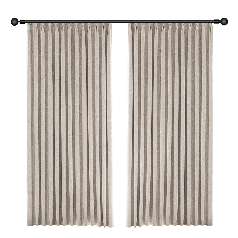 P0074 Chenille jacquard blackout curtain fabric living room bedroom high-grade pastoral light luxury modern simplicity