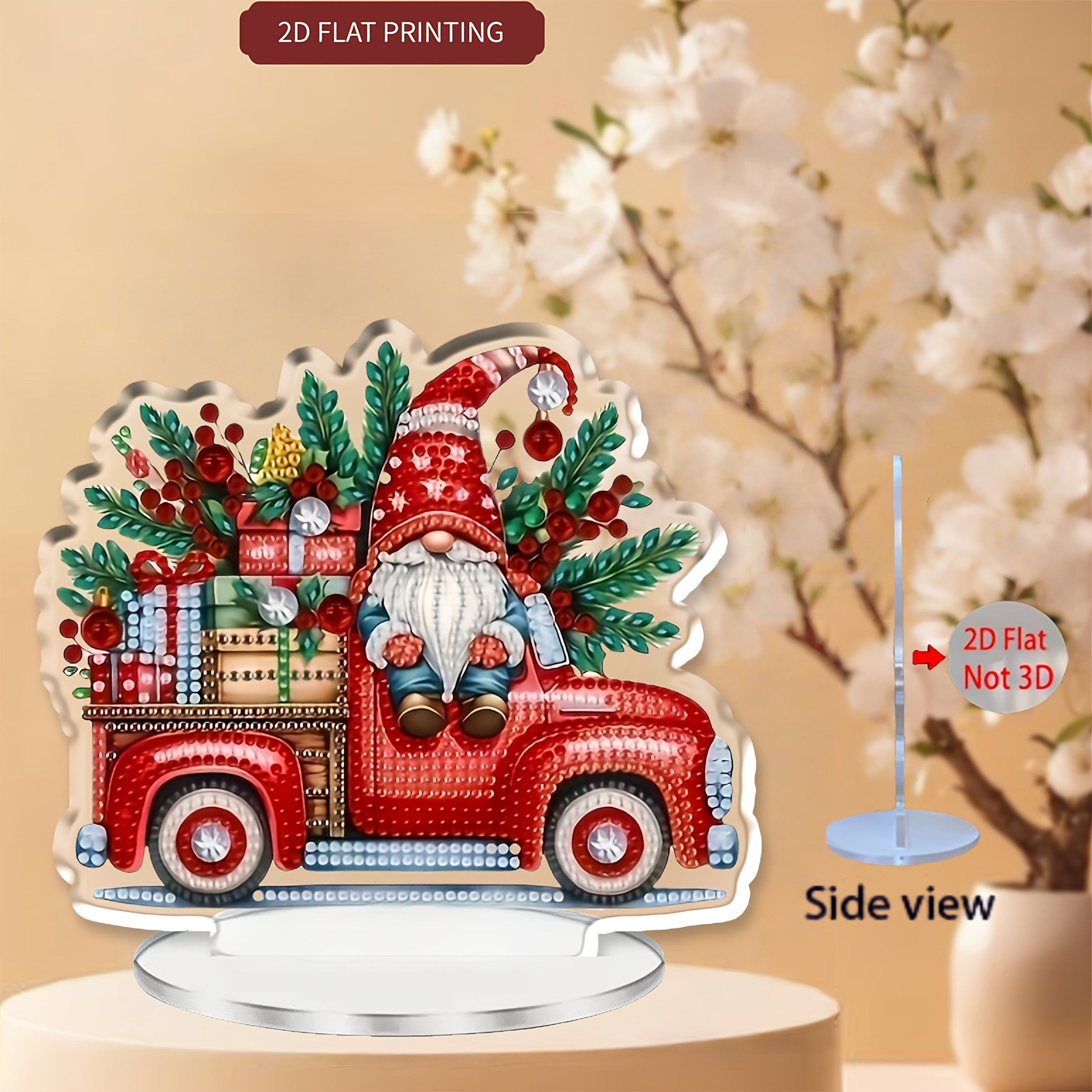 TEMU 2d-flat Print, Christmas Truck Diamond Painting Kit-diy Special Shape Art Inlay Decoration Holiday Party Desktop Decor Gift