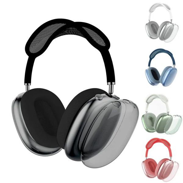 For Airpodspro Max Bluetooth Earbuds Headphone Accessories Transparent TPU Solid Silicone Waterproof Protective Case AirPod Maxs Headphones