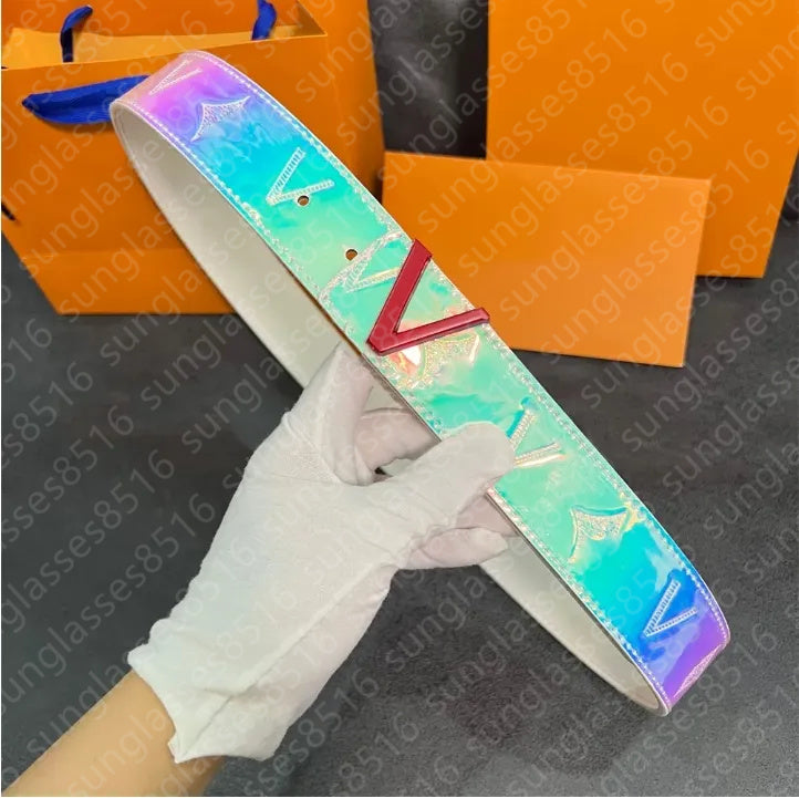 Designer mens belt Simple women belt fashionable letter smooth buckle 3.8cm width mix color belt woman luxury exquisite jeans leather girdle gracefu