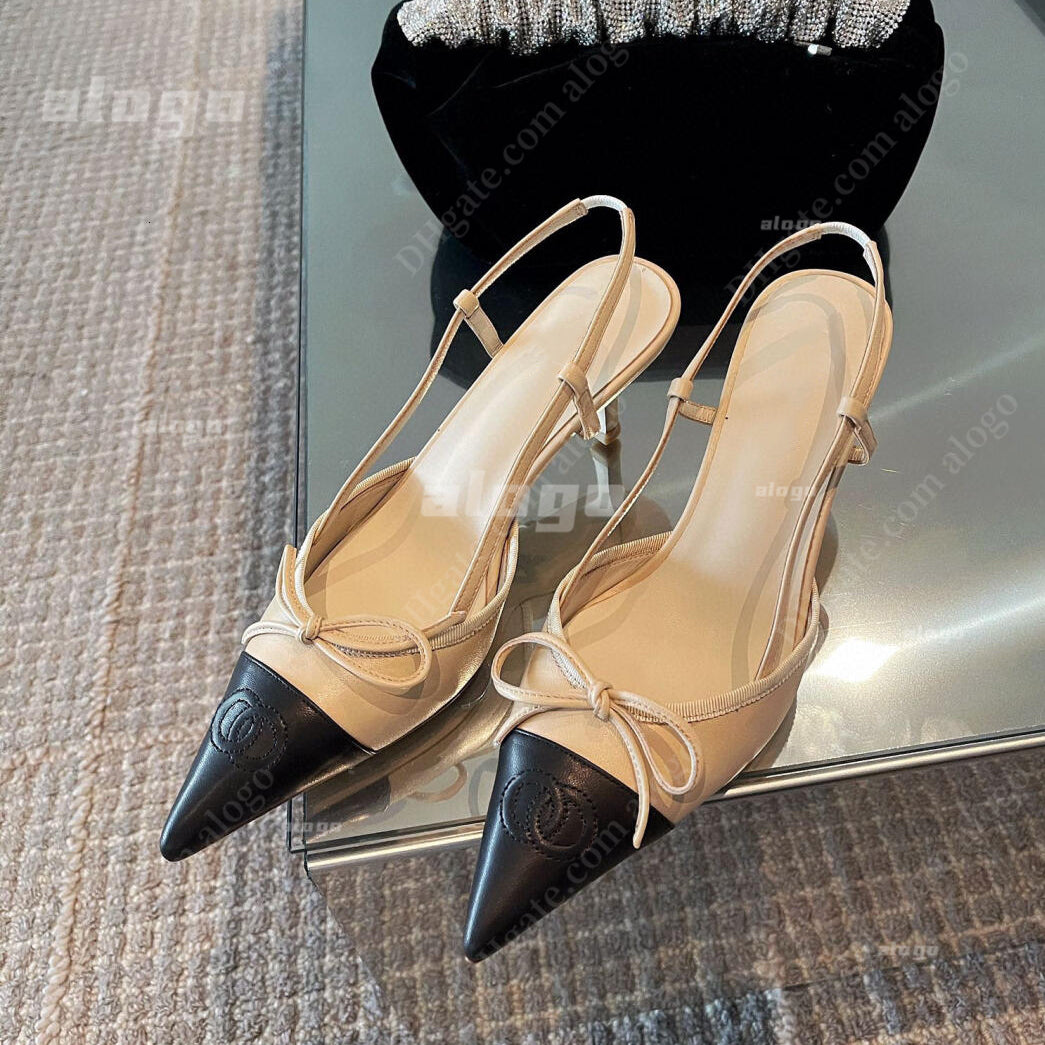 Calf Patent leather slingback pumps High heels metal buckle-embellished sandals 5cm kitten heel Slingbacks women&#039;s Designer pointed toe Evening