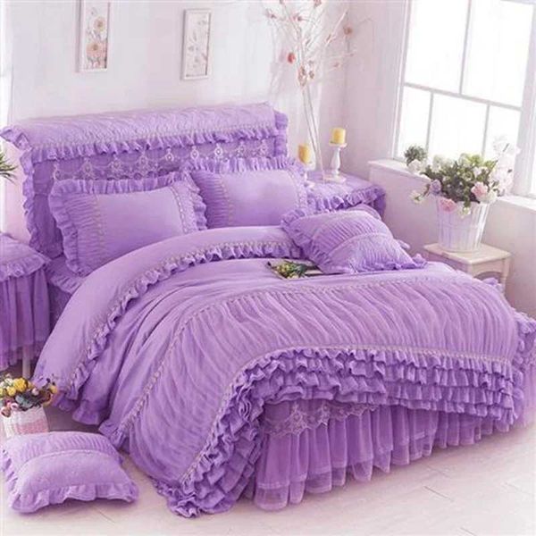 1pcs Lace Duvet Cover + 2 Pcs Pillowcases Fashion Design Soft Comfortable Quilt Cover King-Queen Size Luxury Bedding SetsC241021