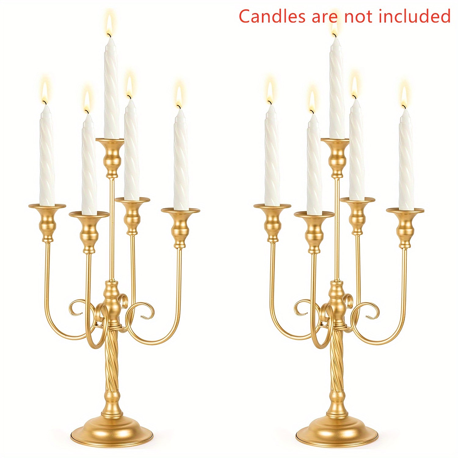 TEMU Set Of 2 Metal Candelabra Candle Holders, Wedding Candlestick Holders, Wedding Candelabras, Floor Candelabra, Metal Spiral Candle Holders For