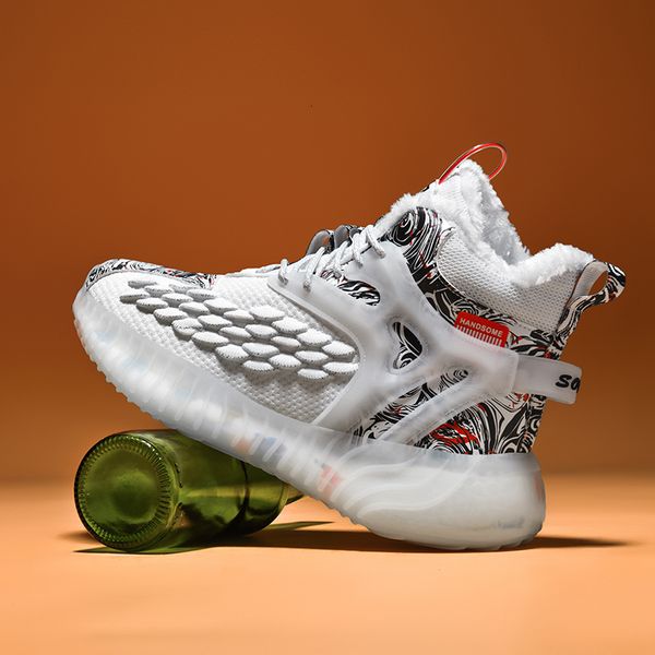 Designer outdoor shoes, warm high top shoes, snow boots, fashionable and trendy shoes, sizes 39-46, casual and versatile white shoes