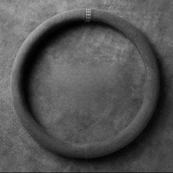 NEW 2024 38cm Suede Cow Leather Car Steering Wheel Cover Hollow pattern for E90 F01 F06 F10 F15 F16 F20 F21 F25 F26 F30 F32 F82