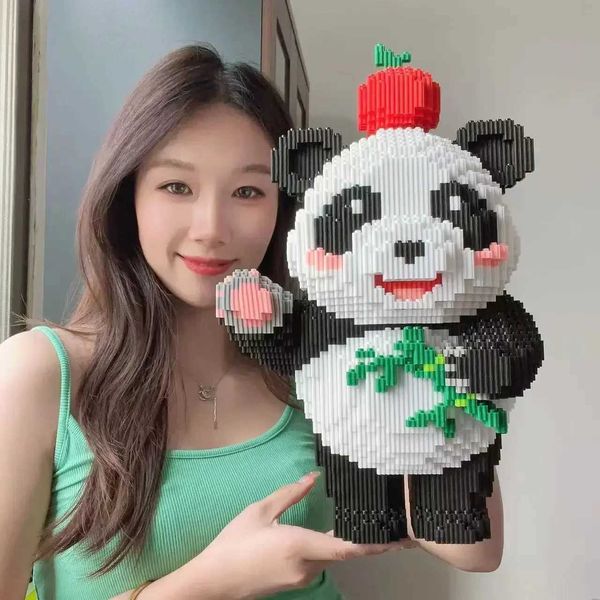 Blocks 40cm Apple Panda Building Block Adult Assembly Super Large Puzzle Birthday Gift for Boys and Girls 7000+pcs CL240827 S2412202