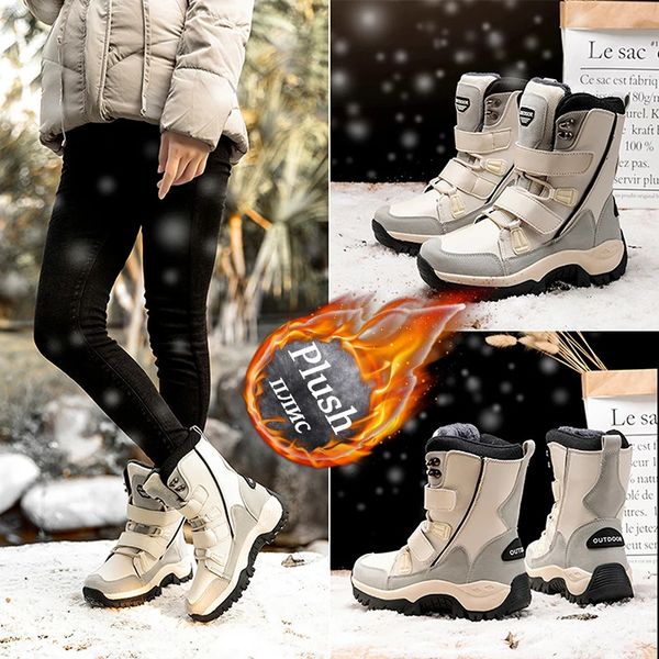 Winter Outdoor Womens Snow Boots Thickened Plush Female Sneakers Casual Shoes Warm Thick Sole Proof Waterproof 241116
