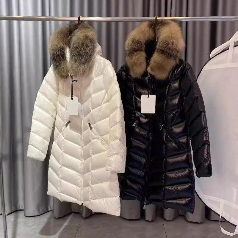 Womens Jacket Raccoon fur collar Latest Winter Jackets Down Coats Belts Warm Fashion Parkas With Belt Lady cotton Coat Outerwear Big Pocket