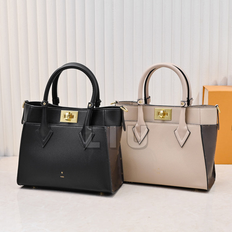 Designer Shoulder Bag On My Side MM Tote Bag Women Handbags Luxury Crossbody Purse Fashion Handbag Woman Cross Body Bags Elegant Stitching Grain Lea