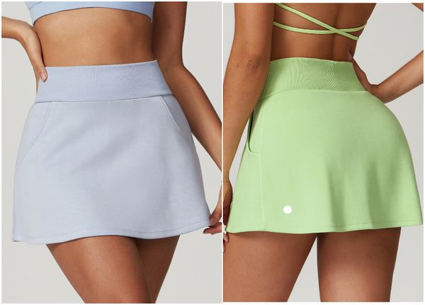 8582 Womens Yoga Outfits High Waist Tennis Skirts Exercise Pleated Skirt Cheerleaders Short Dresses Fitness Wear Girls Running Elastic Adult