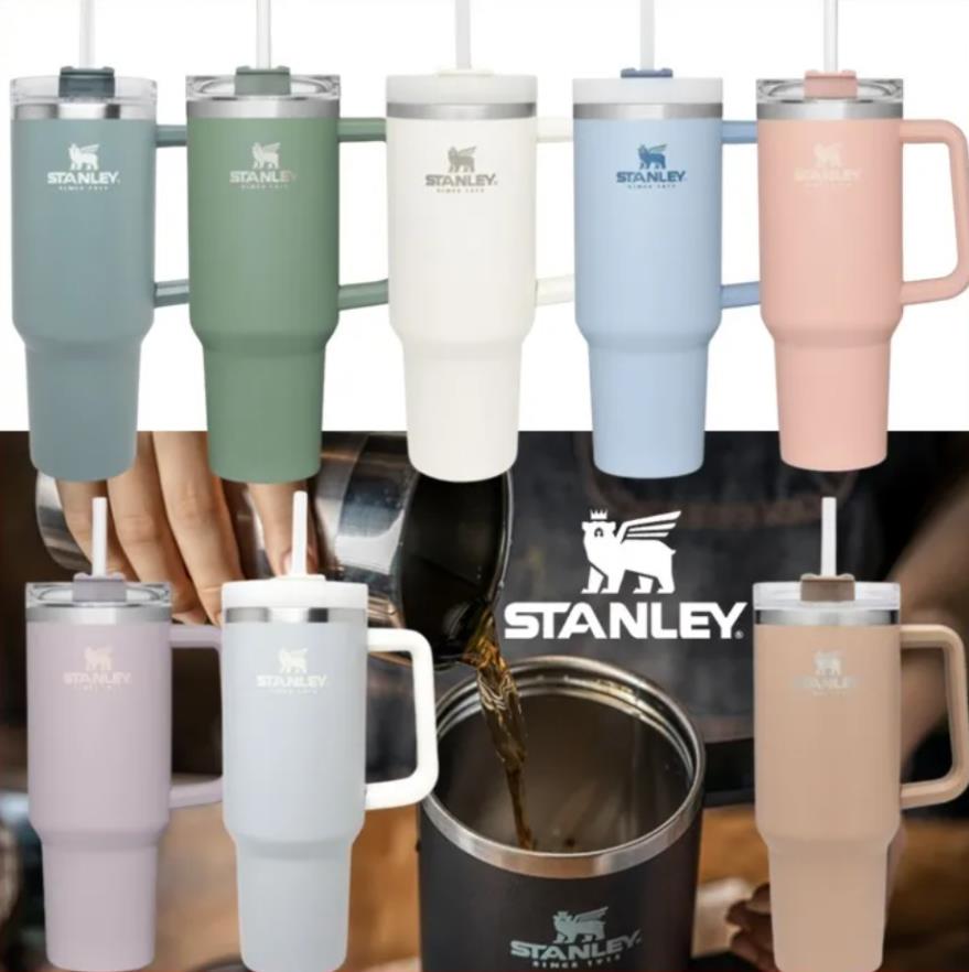 stanley 40oz stainless steel tumbler with Logo handle lid straw big capacity beer mug water bottle powder coating outdoor camping cup vacuum insulat