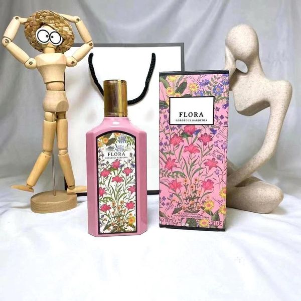 Woman Perfume Lady Perfumes Spray 100ml Eau De Parfum FLORA Gorgeous Jasmine Long Lasting Fragrance charming Smell Fast ship