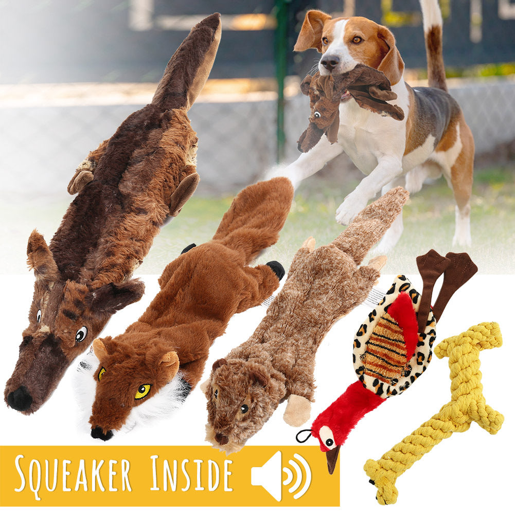 TEMU 5pcs Dog Squeaky Toys Durable Plush Toy For Puppy Large Small Dogs Pets