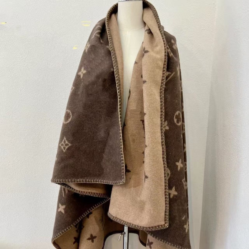 Design Real Wool Cashmere Signage Blankets classic pattern Come with Tags Throw Blanket top quality and large size for Bed Sofa Autumn Winter luxury