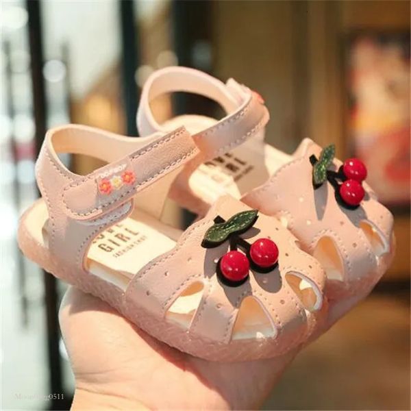New Summer Kids Girls Sandals Cute Little Cherry Infant Toddler Soft Sole Footwear Non-Slip Wear-Resistant Children&#039;s Shoes 5ac4