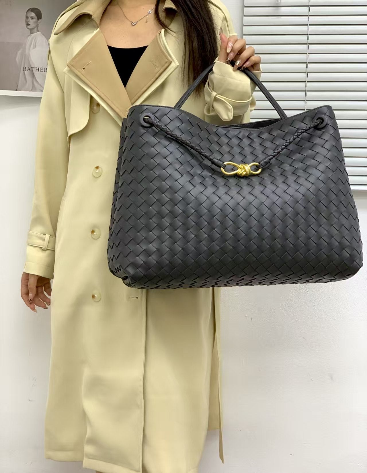 Large Size Tote Bag 10a Shopping Bags braid Handbags Travel Shoulder Knitting Genuine Leather Designer Underarm Plain Women Handbag Purse