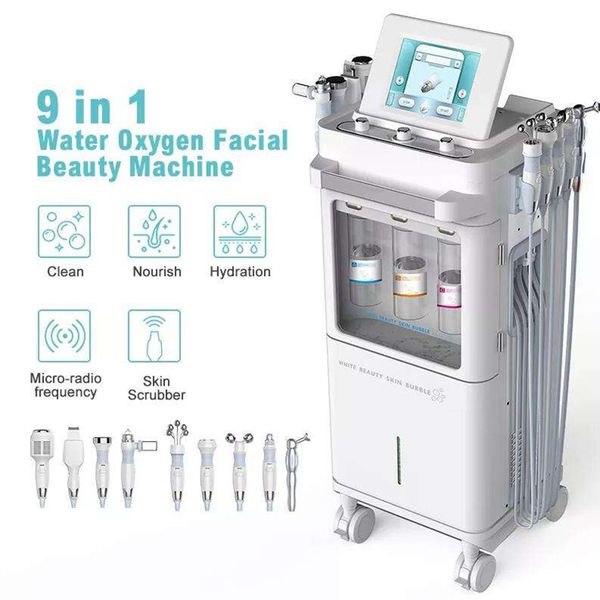 9 in 1 hydra peel dermabrasion facial cleaning hydro beauty machine hydro dermabrasion facial Pore Cleaning with Bipolar RF