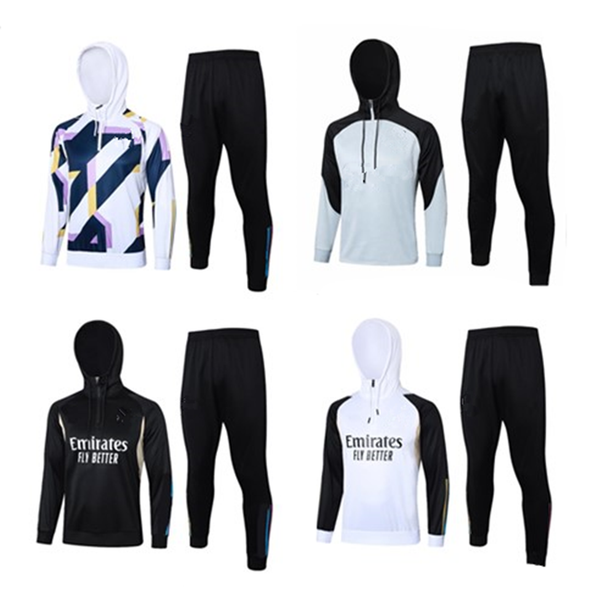 kids hooded Soccer Tracksuits Sets madrids TRACKSUIT Mbappe BELLINGHAM VINI JR men and kids football kit chandal survetement madrides TRAINI