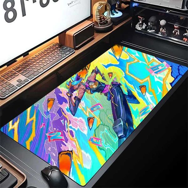 Premium Valorant Mouse Pad Gamer Large Gaming Mousepad Neon Game Girl Mouse Mat XXL 900x400mm Desk Mat Big Computer Keyboard Pad Y240821