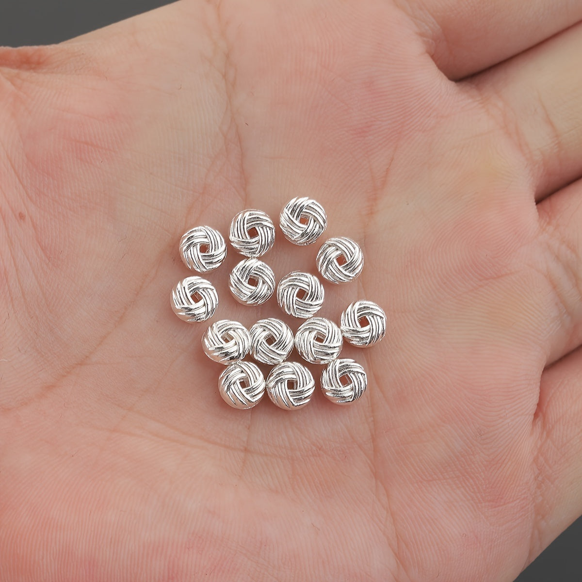 TEMU 50pcs & Alloy Spacer Beads - Wire Ball Charms For Diy Necklaces, Bracelets & Jewelry Crafting Accessories