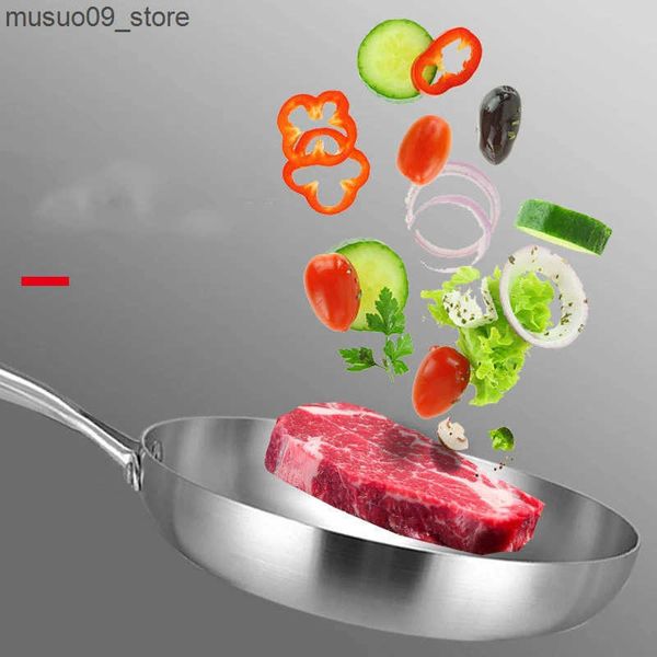 Other Cookware 304 Steel Pan Wok Pan Fried Gas Stove Pot Electromagnetic Furnace General Saucepan Nonstick Pan L240910 L0910