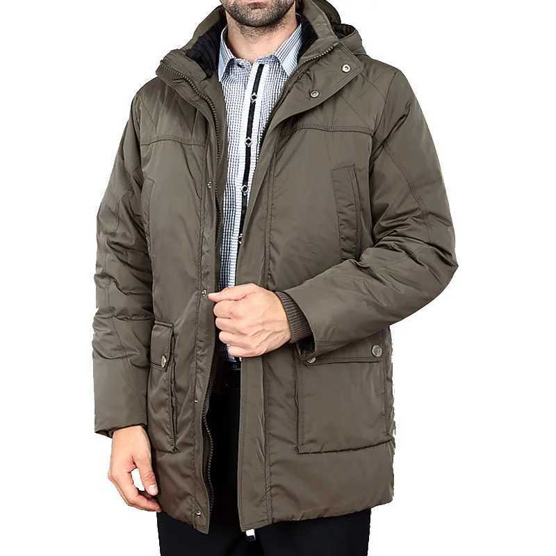 Men&#039;s Down Parkas Mens Size Down Plus Jacket 2023 Mens White Duck Down Coat Stand Collar Hooded Men Jackets Black Warm Down Coats WXF144 s z240