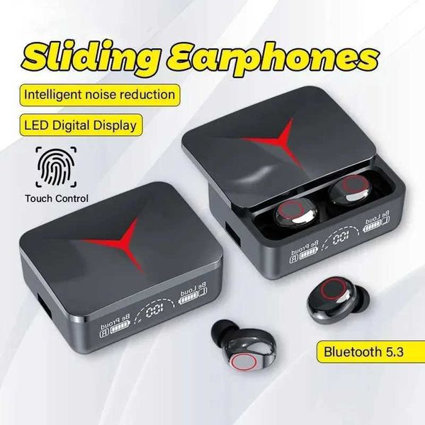 Cell Phone Earphones M90 TWS Bluetooth 5.3 Earphones Wireless Headphones Touch Control Gaming Headsets HIFI Stereo Sound Noise Reduction Wit