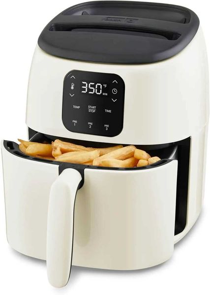 Air fryer oven 2.6 Qt. Cream-Compact Air Fryer for Healthier Foods in MinutesCeramic Nonstick Surface CL240829