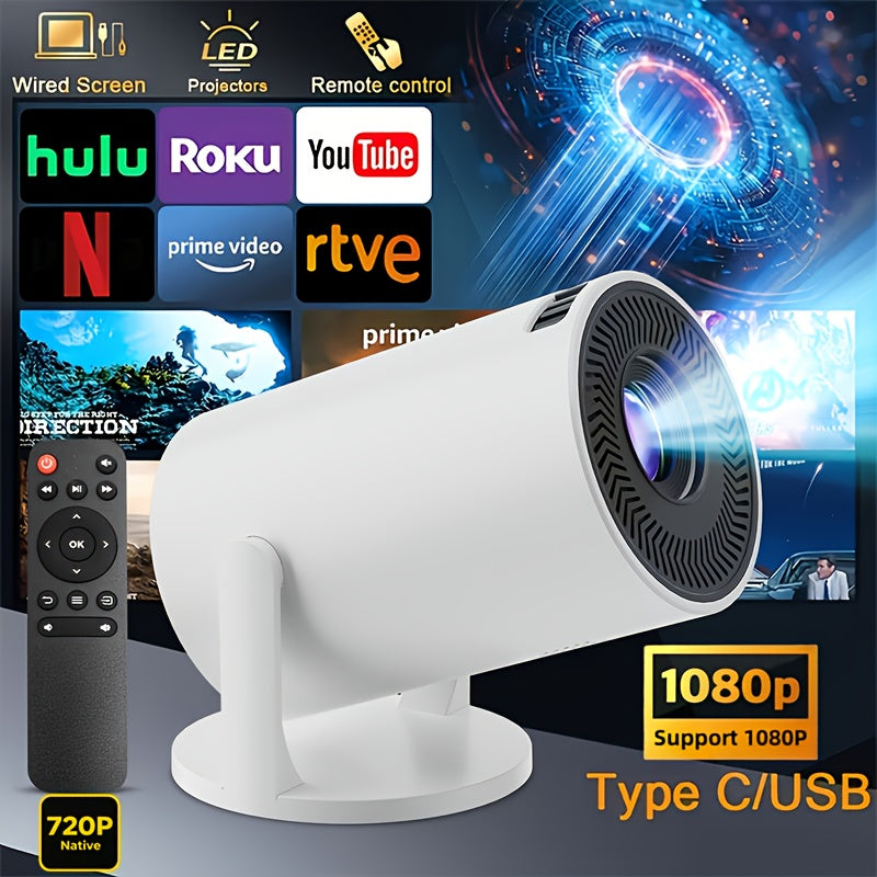 TEMU Hd Projector With Electric Keystone, 1080p Support, Compatible With Mini Phone, 720p Native, Smartphones, Tablets, Laptops, Tv Sticks And Usb