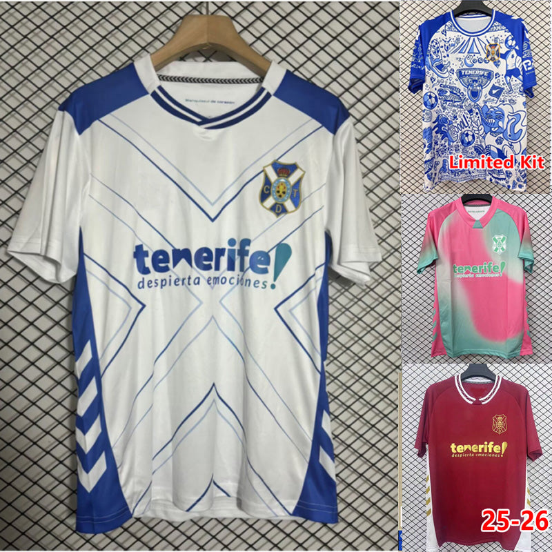2025 2026 CD Tenerife Mens shirts 25 26 GALLEGO ZORRILLA MO DAUDA BUNUEL ROMERO SIPCIC MARTINEZ home away Football Shirt Short Sleeve Uniforms camis