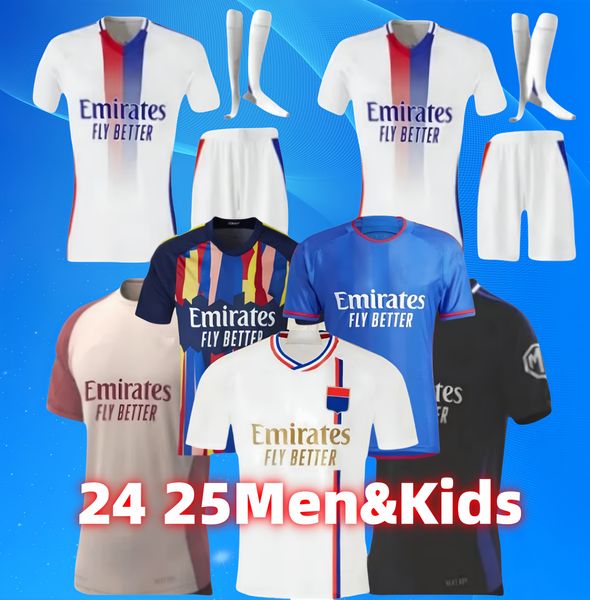 2024 2025 Fans Player Maillot de foot DEMBELE Soccer JerseyS 23 24 Lyonnais CAQUERET OL AOUAR BARCOLA CASTELLO JR football shirts man lyon k