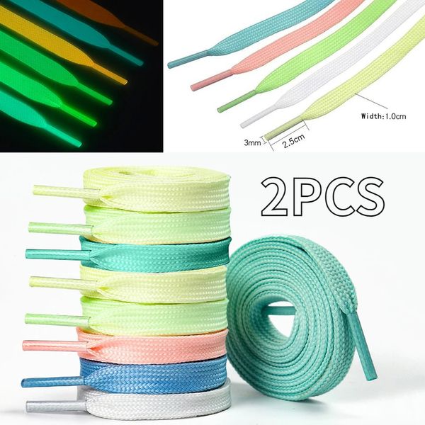 2PCS Luminous Footwear Flat Night Glow Suitable for All Footwear Fluorescent Lace Party Neutral Shoes 6-Color Shoe Accessories 240903