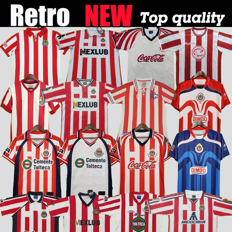 Retro Guadalajara Chivas soccer jerseys 1995 1996 1997 1998 1999 2000 2006 Vintage football shirts 1960 94 95 96 97 98 99 00 01 02 03 06 07 08 unifo