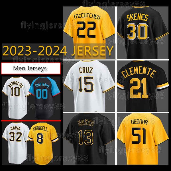30 Paul Skenes Baseball Jersey Andrew Roberto Clemente McCutchen Oneil Cruz Connect KeBryan Hayes pirates Bryan Reynolds Henry Davis Rowdy T