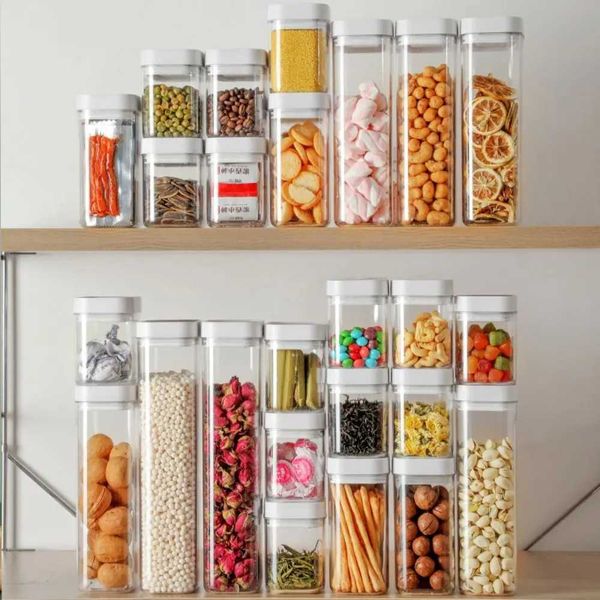 Food grade Sed jar whole grain storage box kitchen snack storage plastic transparent jar Y241203