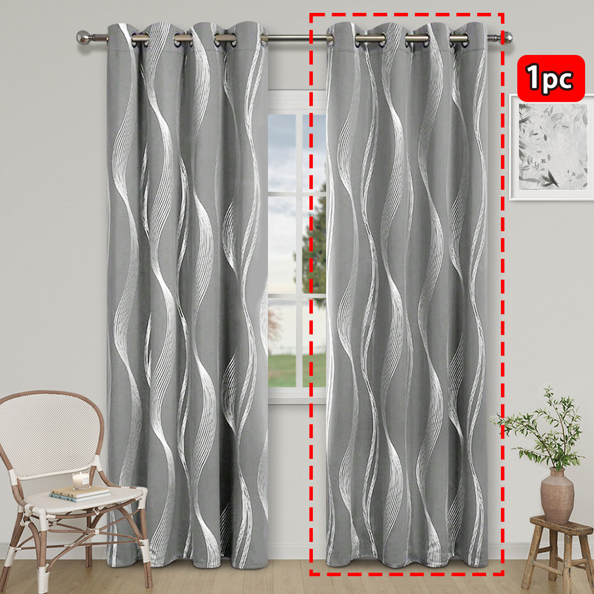 YL-37110 cross-border hot stamping and silver marble high-precision blackout curtain punching living room sunscreen finished curtain