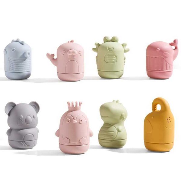 Baby Bath Toys 4-piece-set baby silicone toys baby shower toys cartoon animal floating silicone toys bisphenol A free toys childrens silicon