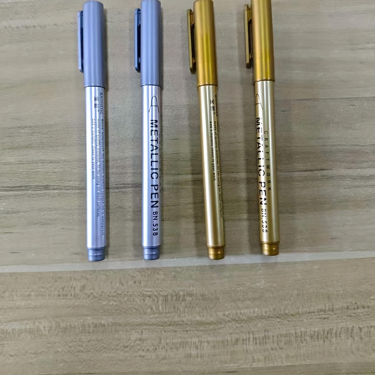 TEMU 4pcs Golden And Silvery Markers - Suitable For Diy Crafts, Fine Painting Needs, And Enhancing Handmade Decor Texture, Ideal For Art And Office