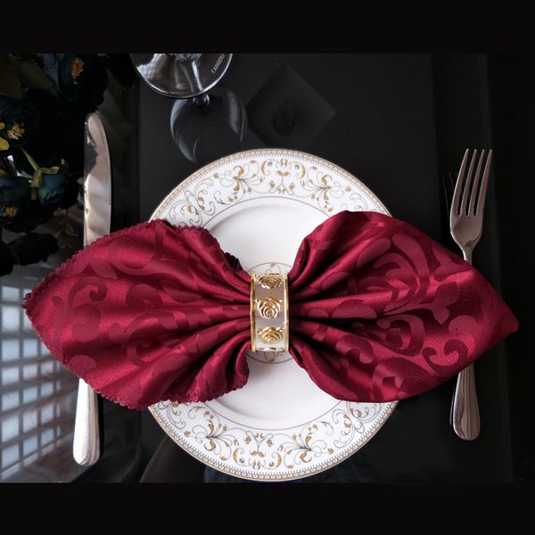 Table Napkin 10pcs-lot Polyester 48cm Square Cloth Napkins For Wedding Birthday Decoration Washable Kitchen Dinner 230511