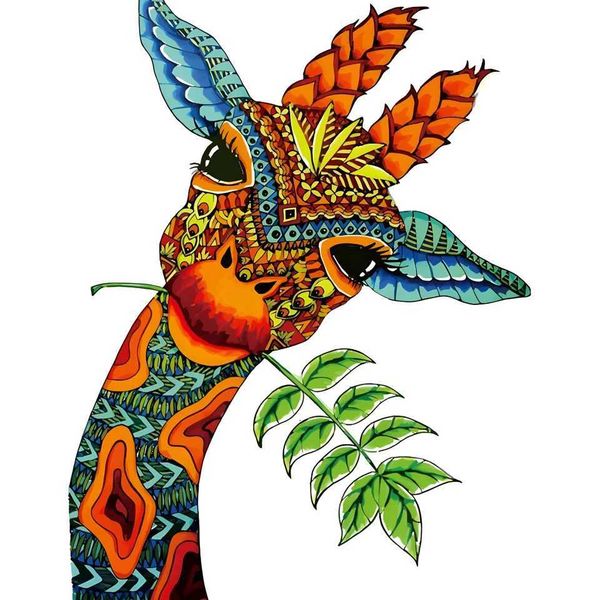 Giraffe shaped wooden puzzle irregular animal patterns educational toys home DIY games holiday birthday gifts W250117