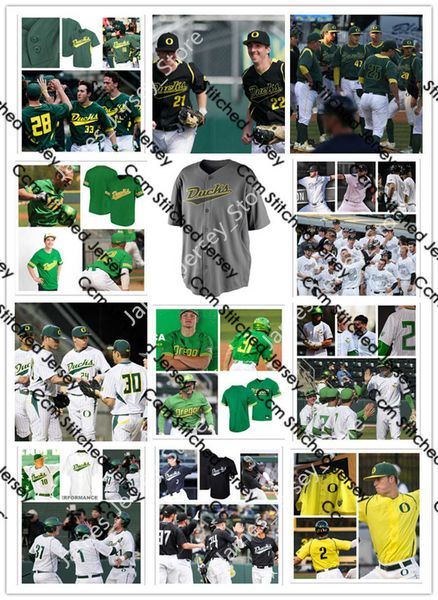 2022 NCAA Custom Oregon Ducks UO College Stitched Baseball Jersey Gavin Grant 9 Sam Novitske 27 Josiah Cromwick 15 Drew Cowley 2 Jack Scanlo