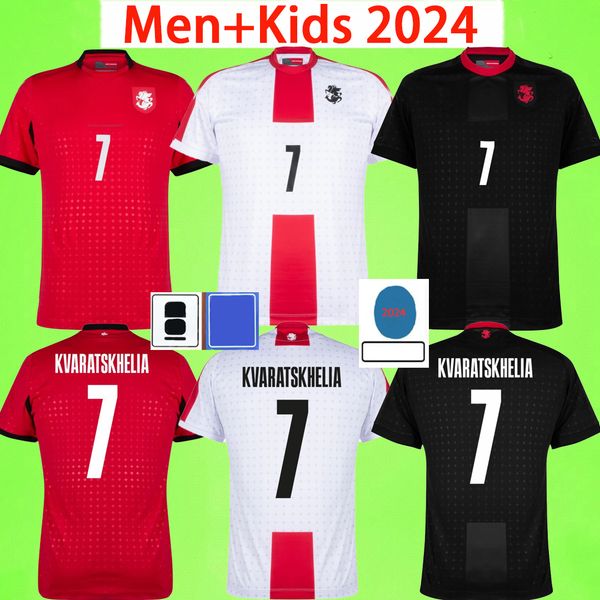 2024 GEORGIA Soccer Jerseys Kids kit KVARATSKHELIA Islands National Team boys set Football Shirts Kit MIKAUTADZE DAVITASHVILI KVILITAIA CHAK