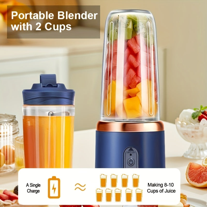 TEMU Portable Digital Juicer, Usb Three-mode Ice Breaker, Digital Display 12 Stainless Steel Blade, Suitable For Kitchen And Outdoor Picnic Use, Easy